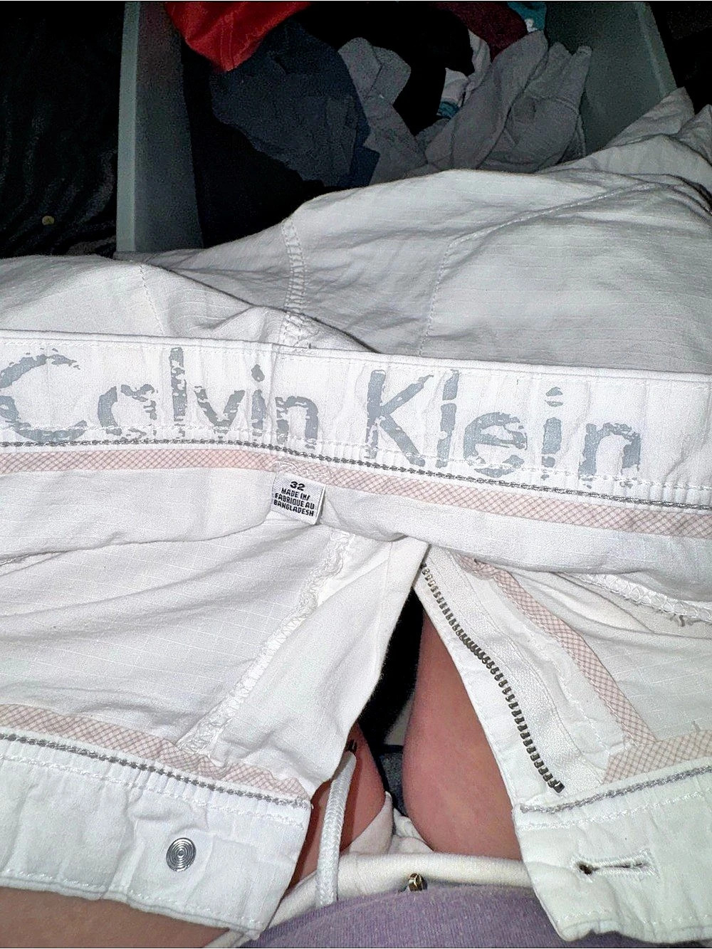 Calvin Klein Cargo Shorts in White